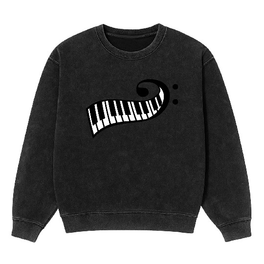 Keyboard Music Bass Note Piano Keys Party Design Mineral Wash Sweatshirts