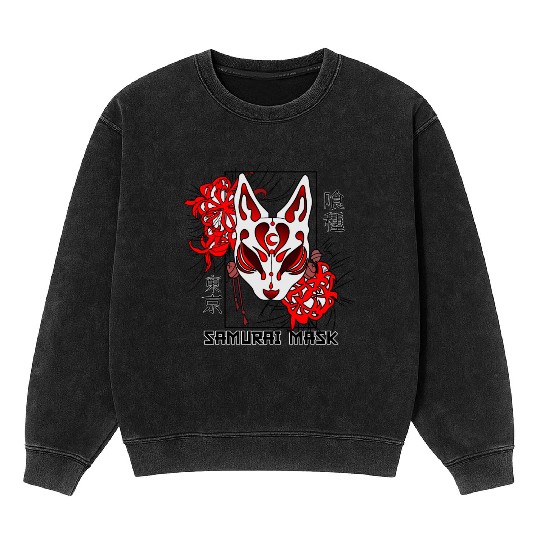 Samurai mask Mineral Wash Sweatshirts