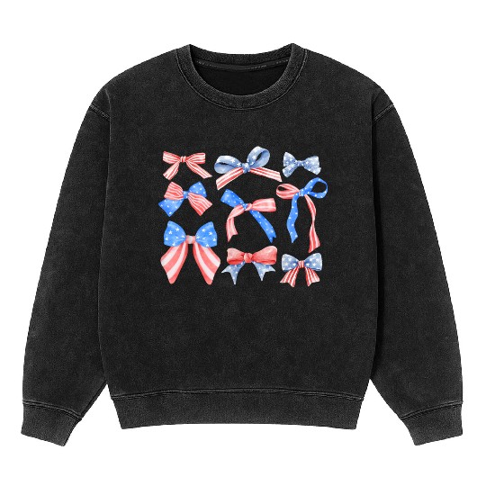 Red White Blue American Coquette Mineral Wash Sweatshirts