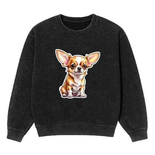 Chihuahua Watercolor Mineral Wash Sweatshirts
