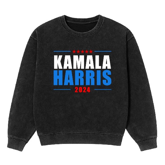 Kamala Harris Madame President 2024 Mineral Wash Sweatshirts
