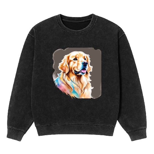 Golden Retriever Watercolor Mineral Wash Sweatshirts