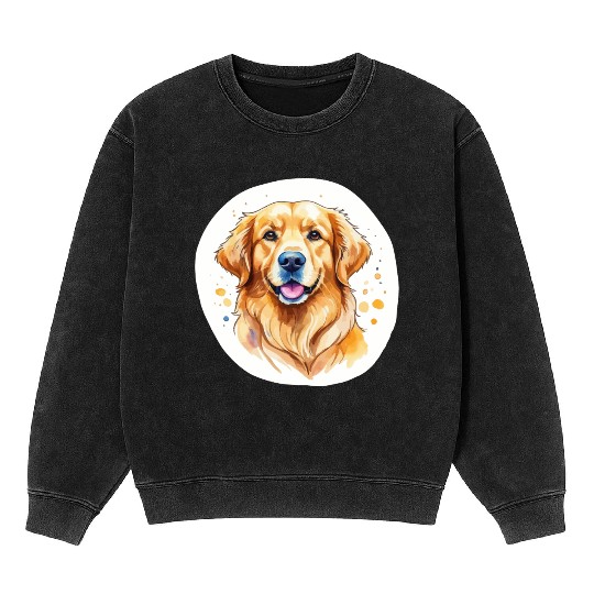 Golden Retriever Watercolor Mineral Wash Sweatshirts