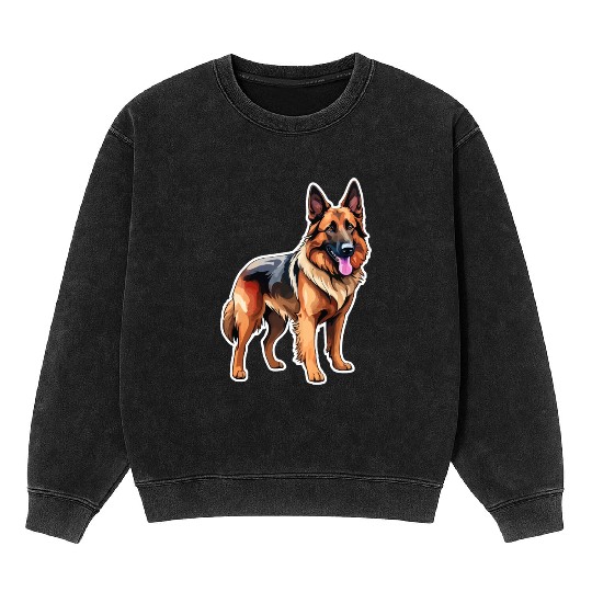 Belgian Shepherd Watercolor Mineral Wash Sweatshirts