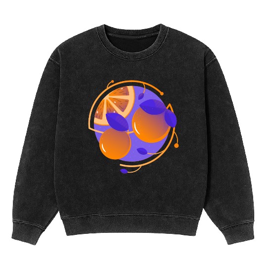 Orange Fruit Mineral Wash Sweatshirts