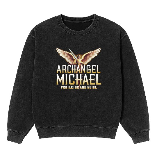 Archangel Michael Catholic Christianity Angel Mineral Wash Sweatshirts