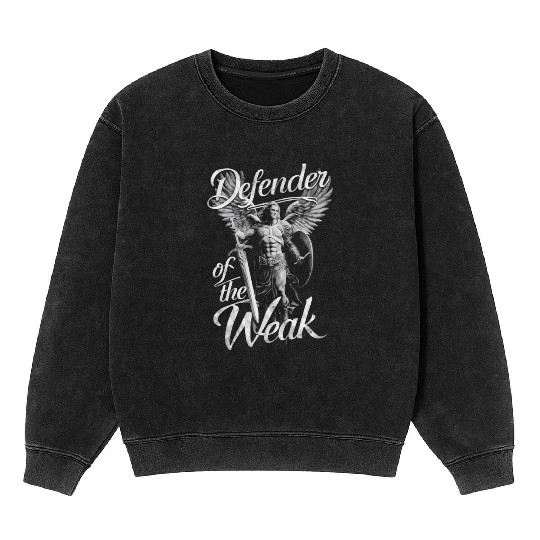 Archangel Michael Catholic Christianity Angel Mineral Wash Sweatshirts