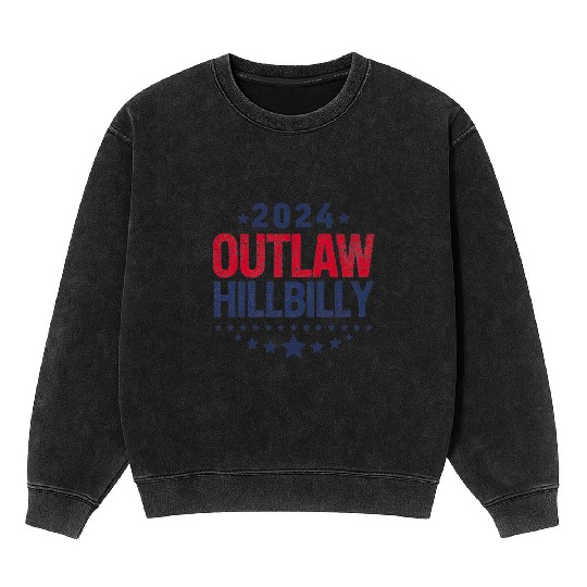 Trump Vance 2024 Outlaw Hillbilly US Flag Mineral Wash Sweatshirts