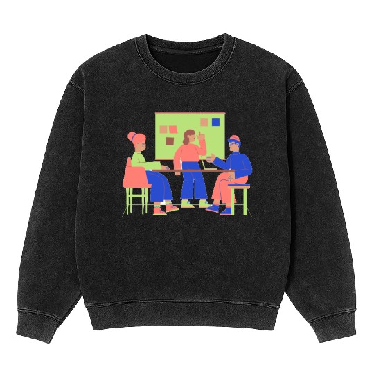 Flat Clean Casual Work & Company Life Mineral Wash Sweatshirts