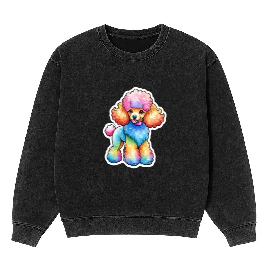 Poodle Watercolor Mineral Wash Sweatshirts