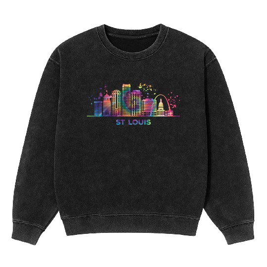 St Louisian Skyline St Louis Mineral Wash Sweatshirts