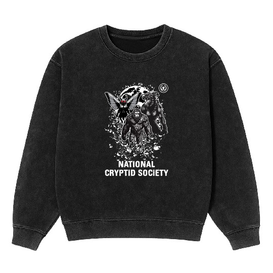 National Cryptid Society Cryptid Monsters Mineral Wash Sweatshirts