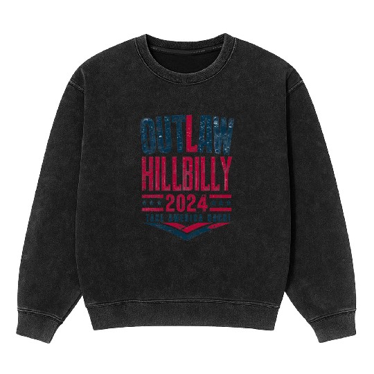 Vintage Elections Outlaw Hillbilly US Flag Mineral Wash Sweatshirts