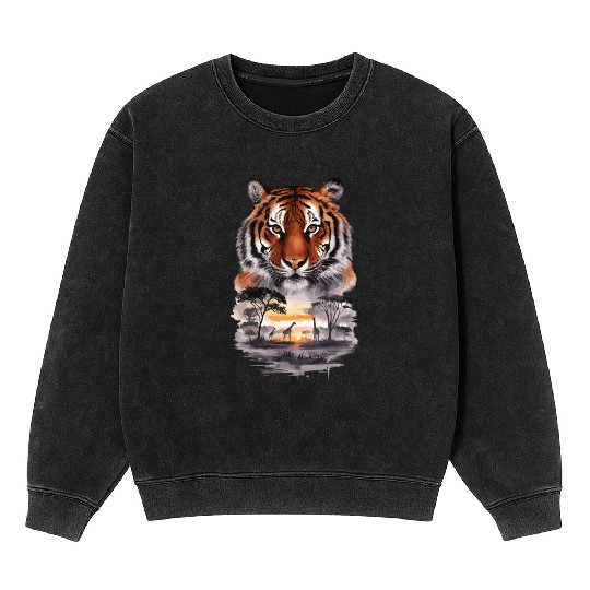 Tiger Paradise Jungle for a Tiger lovers Mineral Wash Sweatshirts