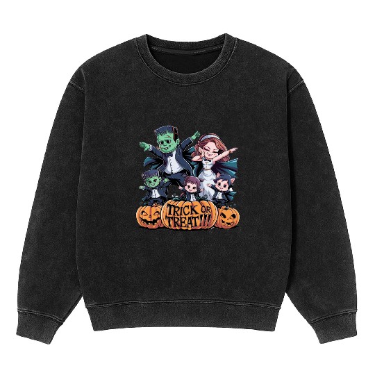 halloween Franken n Werewolf family Mineral Wash Sweatshirts