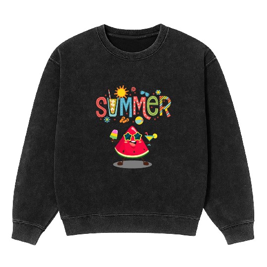 Summer Vibes: Fresh Watermelon Design! Mineral Wash Sweatshirts