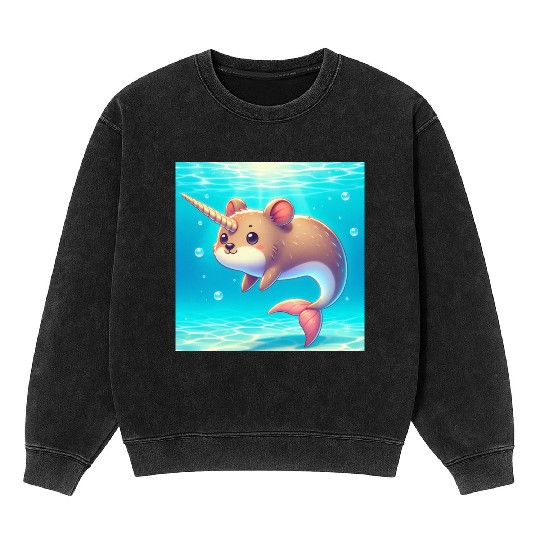 The narwhal-qoukka Mineral Wash Sweatshirts