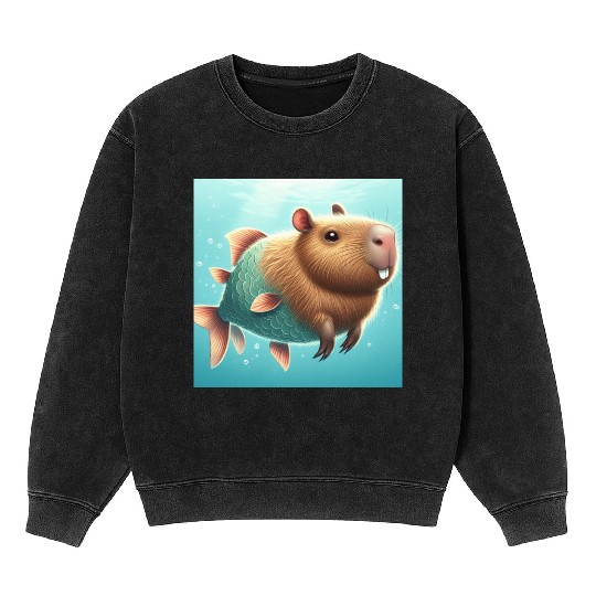 The capybara-fish Mineral Wash Sweatshirts