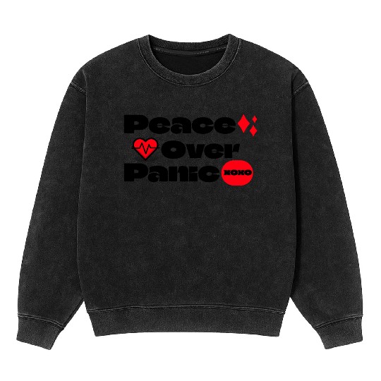 Peace Over Panic Anxiety Mental Health Mineral Wash Sweatshirts