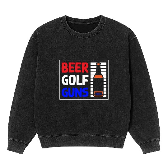 Beer Golf Guns Mineral Wash Sweatshirts