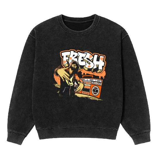 Graffiti Train Streetwear Old School Mineral Wash Sweatshirts
