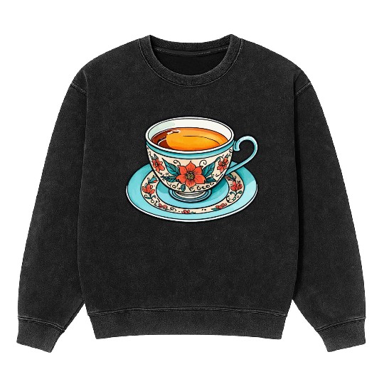 Cup Of Tea Neo Traditional Mineral Wash Sweatshirts