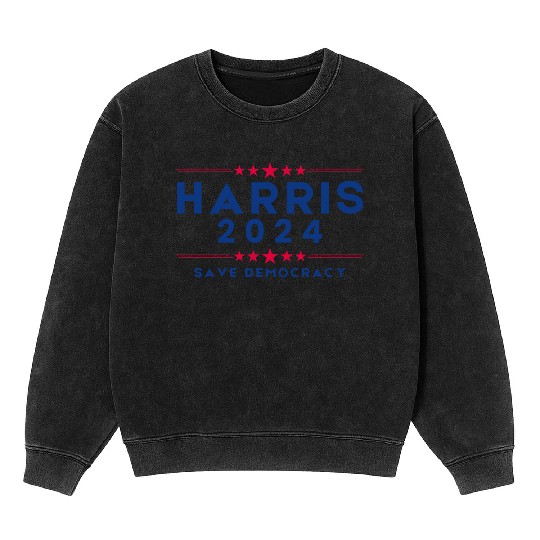 Harris For President 2024 Save democracy Mineral Wash Sweatshirts