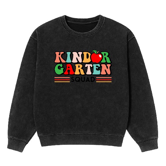 Kindergarten Squad - Kindergarten Teacher Mineral Wash Sweatshirts