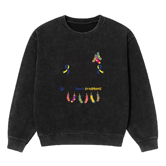 World Down Syndrome Awareness T21 Homie Teacher Mineral Wash Sweatshirts