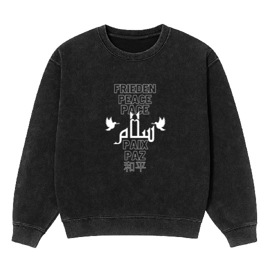 salam peace Peaceful Living Mineral Wash Sweatshirts