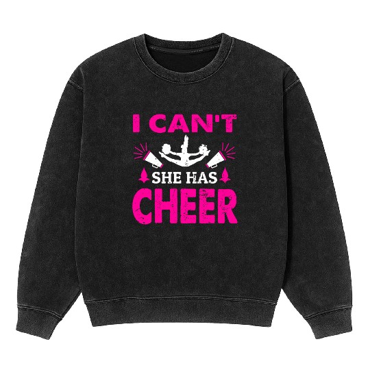 She Has Cheer Mom Cheerleading Mommy Mother's Day Mineral Wash Sweatshirts