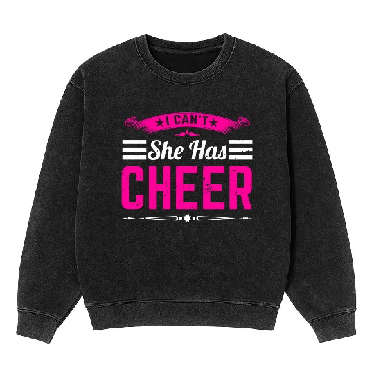 She Has Cheer Mom Cheerleading Mommy Mother's Day Mineral Wash Sweatshirts