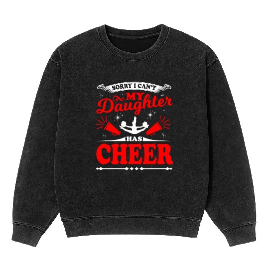 My Daughter Cheer Mom Cheerleading Mother's Day Mineral Wash Sweatshirts