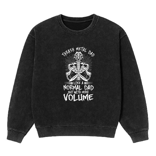 Metalhead Art for Trash Metal Fan Mineral Wash Sweatshirts