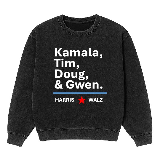 Harris & Walz | Kamala, Tim, Doug & Gwen Mineral Wash Sweatshirts