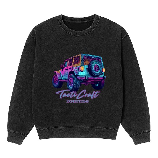Jeep rear view topographical Mineral Wash Sweatshirts