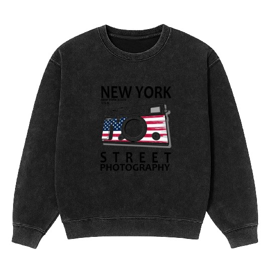 New York Street Photography Mineral Wash Sweatshirts