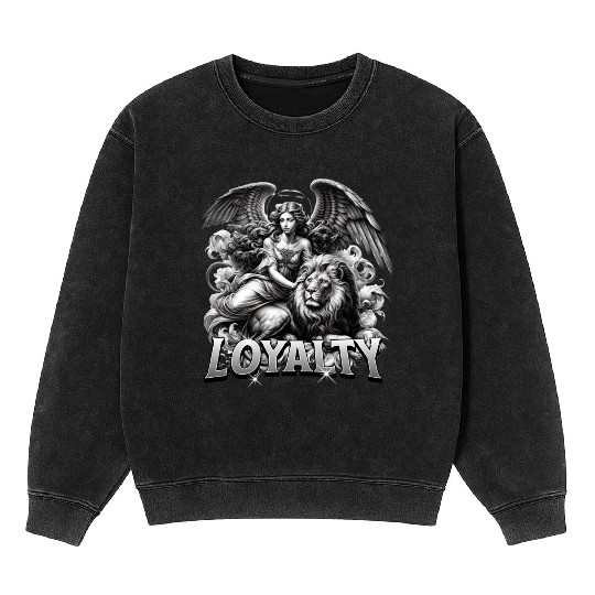 'Loyalty' Lion Angel GD Mineral Wash Sweatshirts