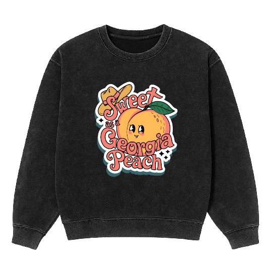 Sweet as a Georgia Peach Sticker.t-shits Mineral Wash Sweatshirts