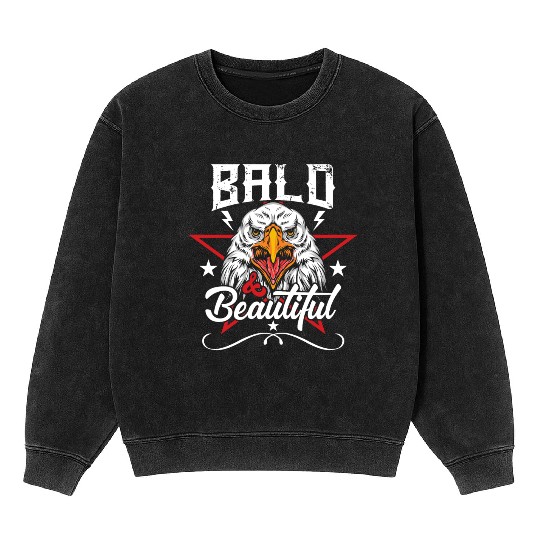 Bald & Beautiful American Eagle with Stars and Mineral Wash Sweatshirts