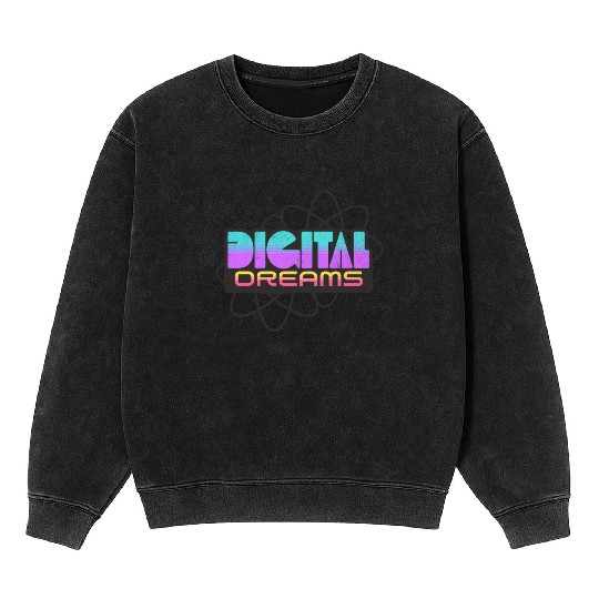 Digital Dreams - Retro Y2K Streetwear Design Mineral Wash Sweatshirts