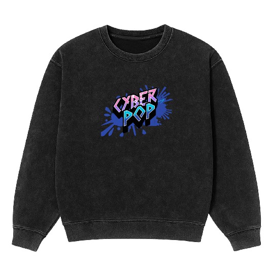 Cyber Pop - Vibrant Y2K Streetwear Aesthetic Mineral Wash Sweatshirts
