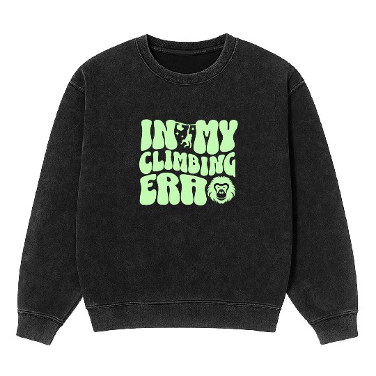 In my climbing era curvy boulderwriting bouldering Mineral Wash Sweatshirts