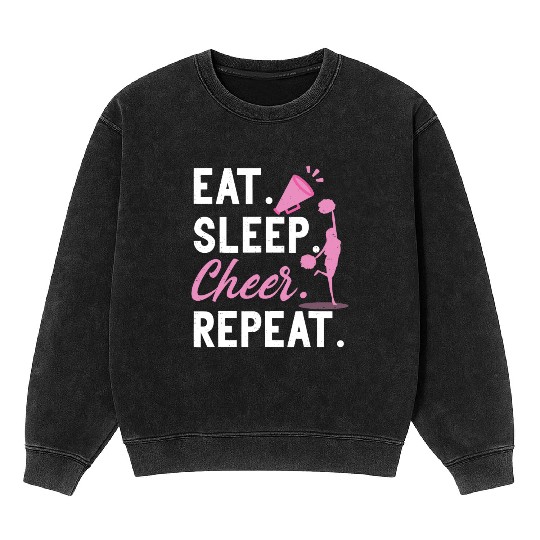 Cheerleading Dance Cheerleader Girls Eat Sleep Mineral Wash Sweatshirts