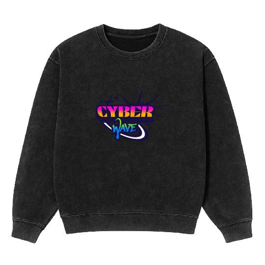 Cyber Wave - Neon Streetwear for Y2K fans Mineral Wash Sweatshirts