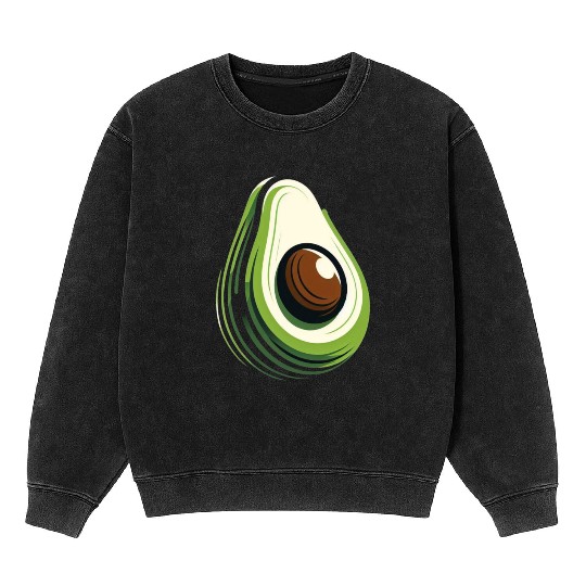 Avocado minimalist avocados design food art 2 Mineral Wash Sweatshirts