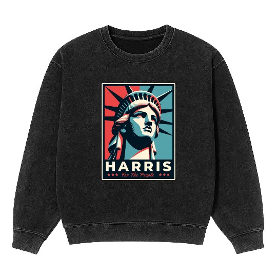 Harris 2024 statue of liberty Kamala Harris Mineral Wash Sweatshirts