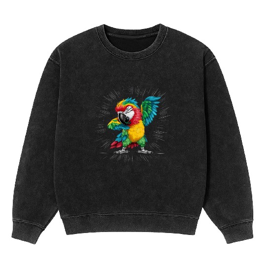 Macaw Parrot for a Bird Lover Animal Lover Mineral Wash Sweatshirts