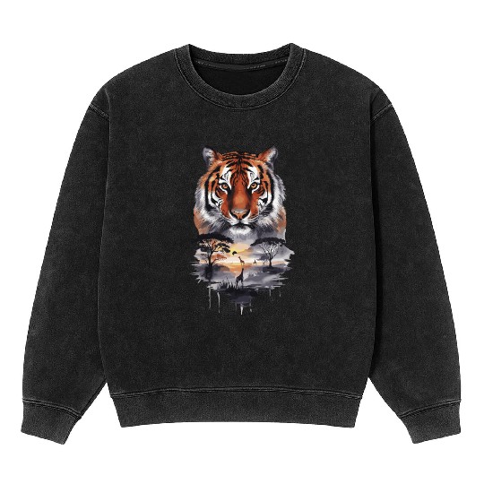 Tiger Paradise Jungle for a Tiger lovers Mineral Wash Sweatshirts