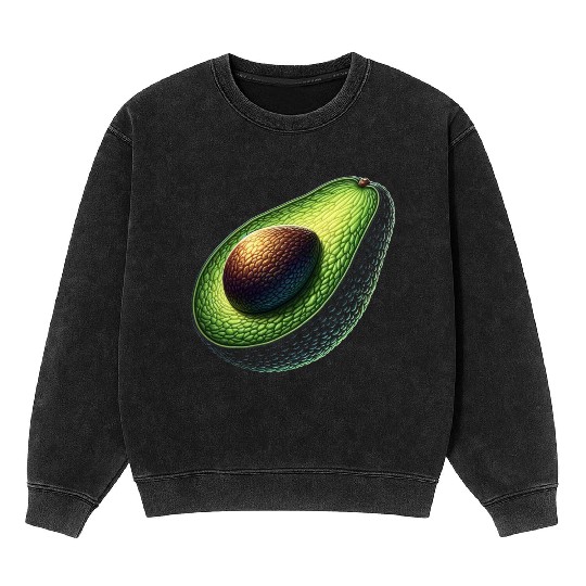 Avocado food art vegan design 6 Mineral Wash Sweatshirts